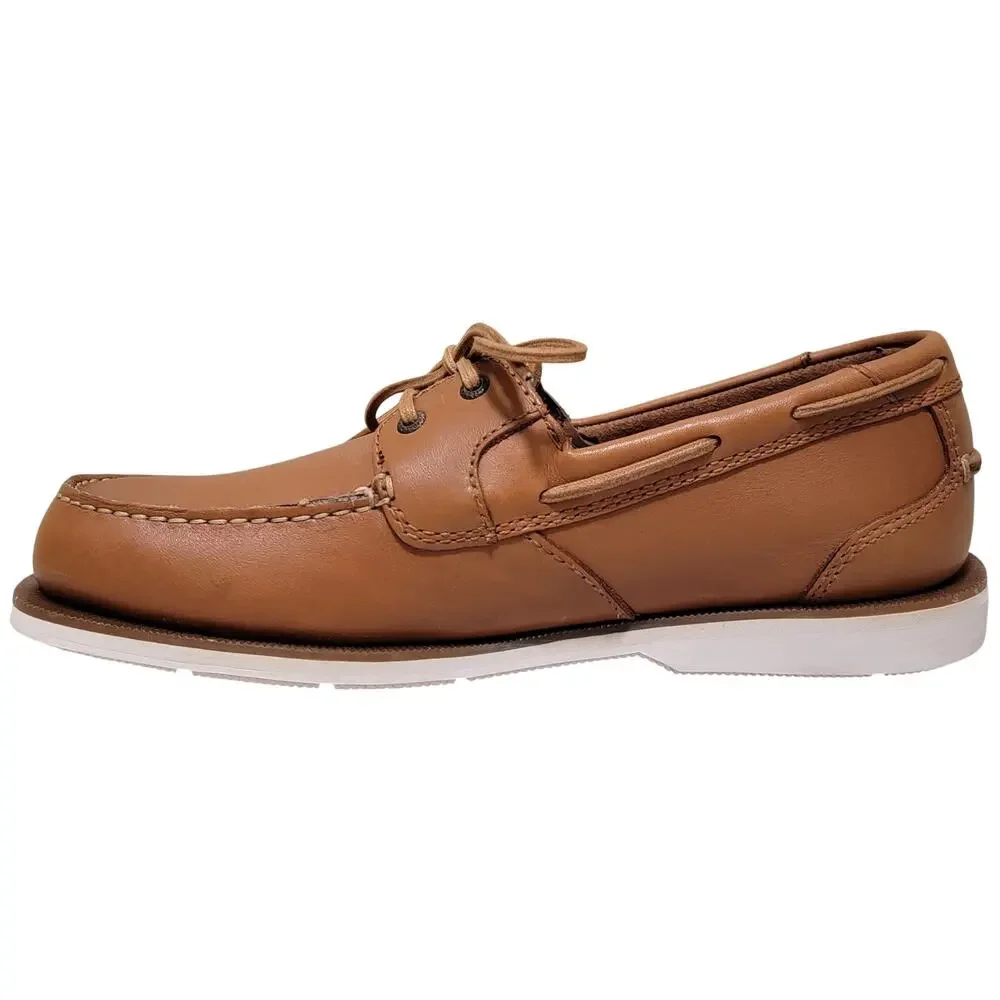 Rockport Men South Port Boat Shoes Size US 8.5M Medium Natural Brown Leather